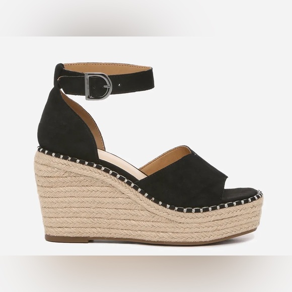 🌴🌺🌴 “Crown Vintage” Espadrille black suede Wedge Sandal size 8 🌴🌺🌴 - Picture 7 of 12